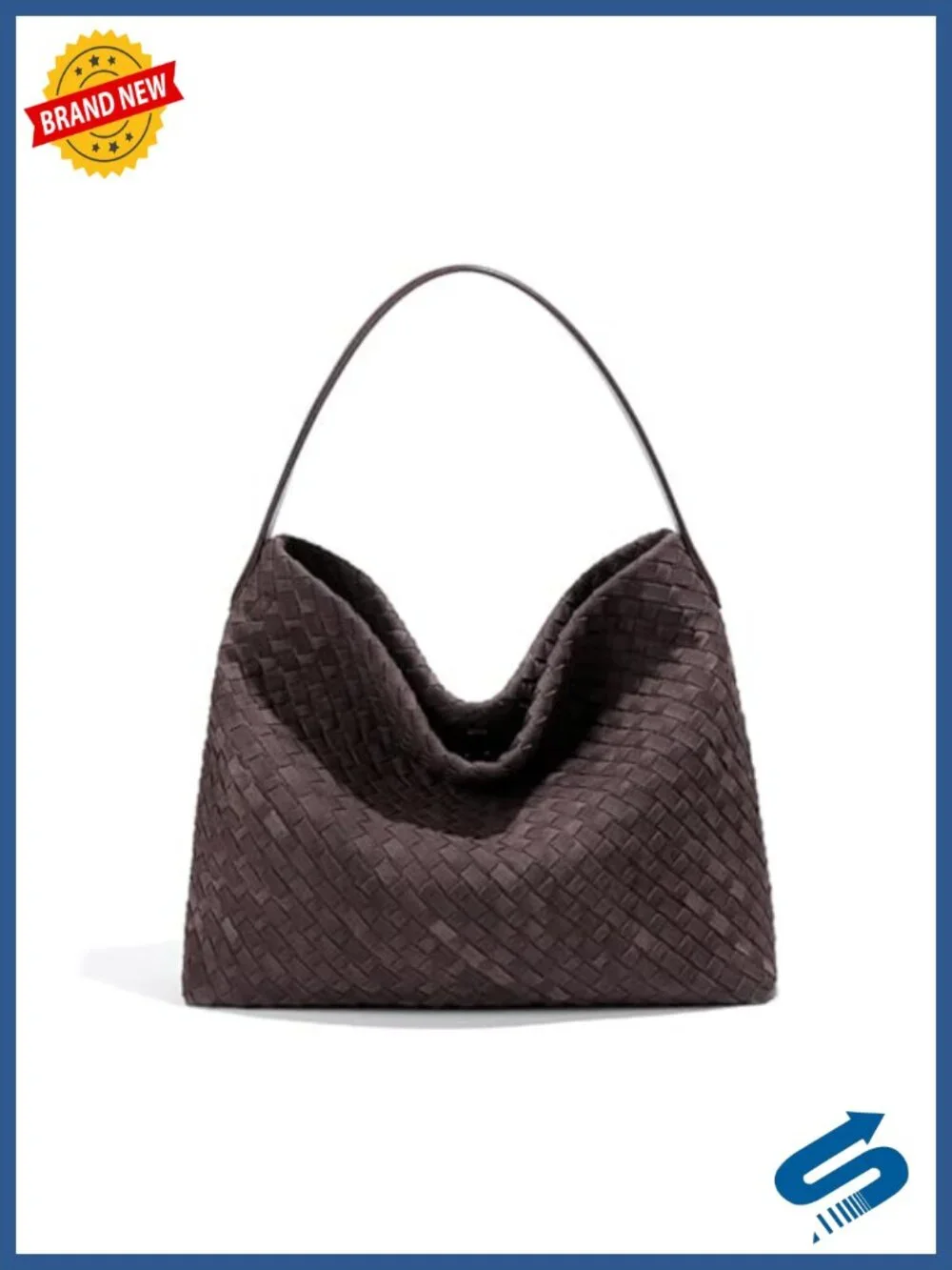 Braided Faux Suede Slouchy Tote Bag Crossbody Shoulder Purse